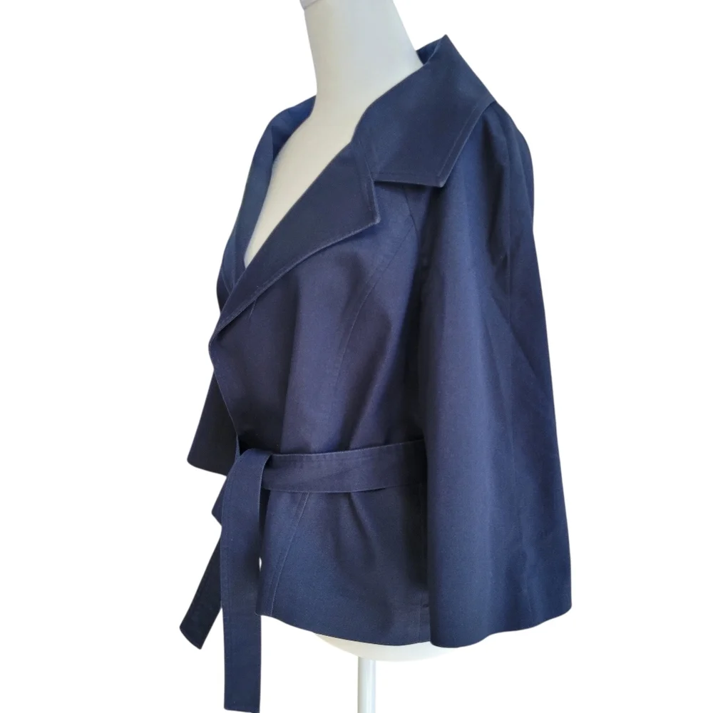Michael Kors Women’s Navy Belted Kimono Sleeve Jacket Lightweight Wrap Coat